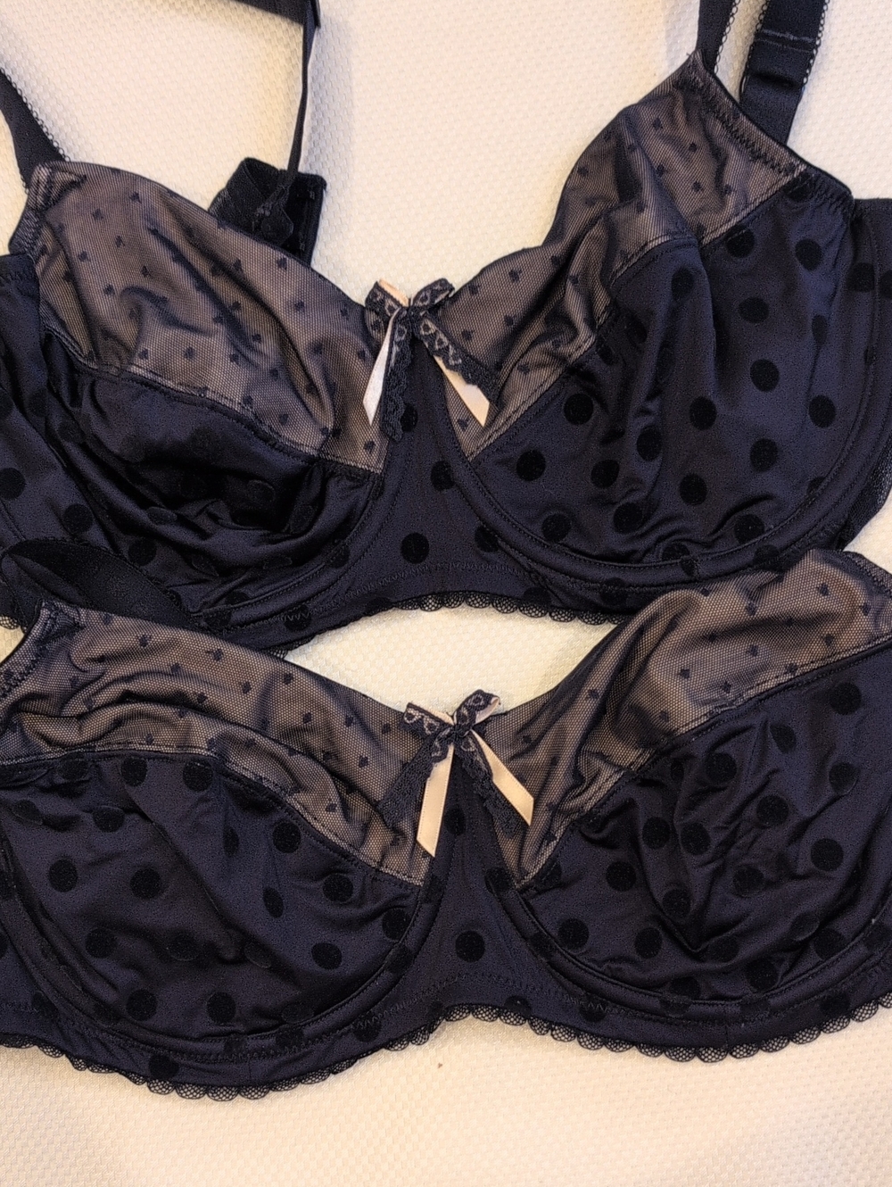 Amoena Navy Polka Dot Mastectomy Underwire Bras